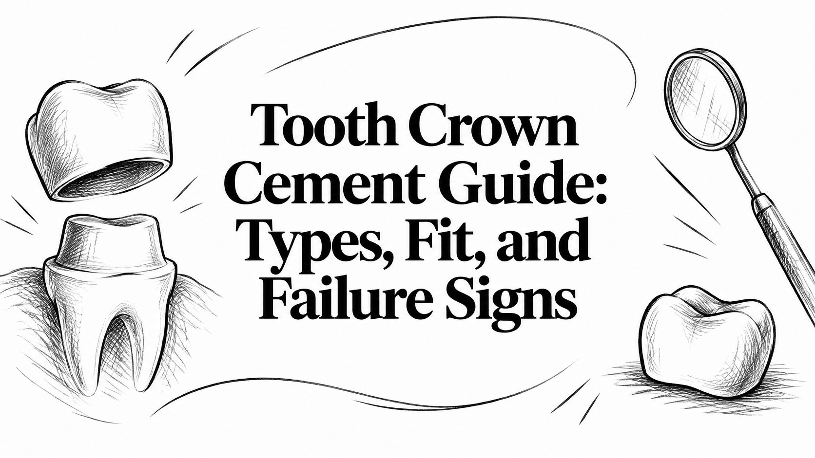Tooth Crown Cement Dental Illustration